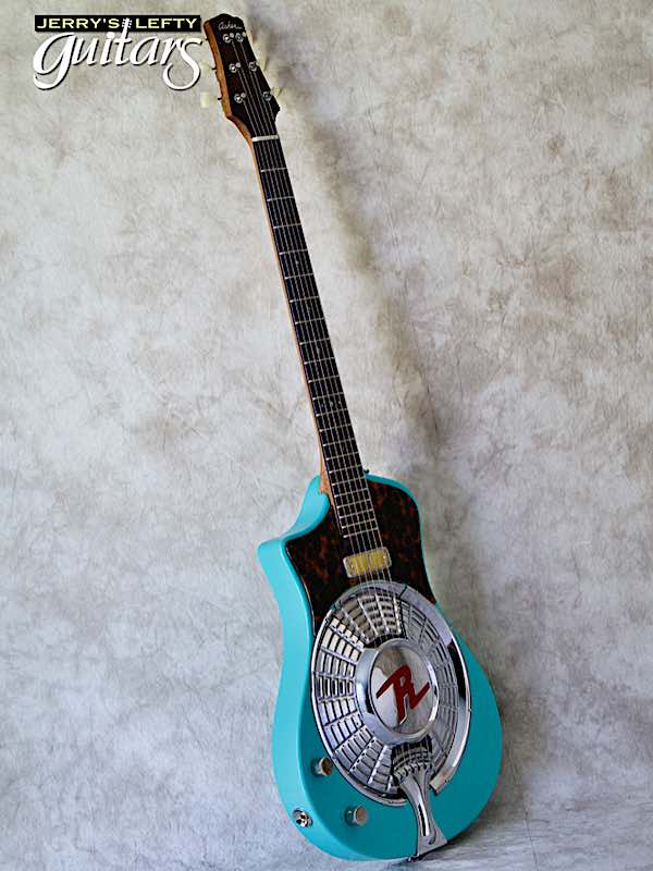 sale guitar for lefthanders new electric resonator Asher Resosonic Rambler Seafoam Green No.309 Side View