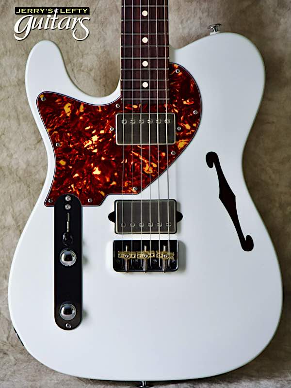 for sale left hand guitar Suhr Alt T Olympic White No.559 Close-up view