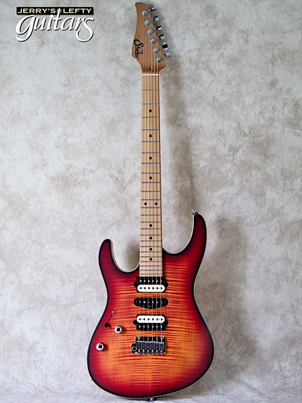 sale guitar for lefthanders new electric Suhr Custom Modern Satin Flame Inferno Burst No.002 Front View