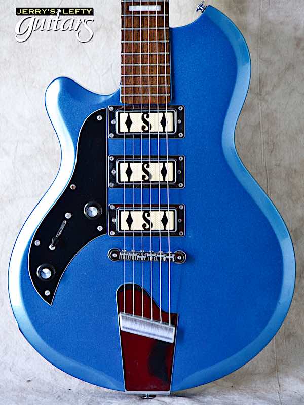 sale guitar for lefthanders used electric 2018 Supro Hampton Ocean Blue Metallic No.849 Close-up View