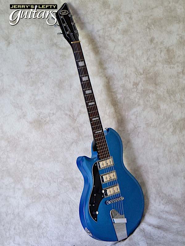 sale guitar for lefthanders used electric 2018 Supro Hampton Ocean Blue Metallic No.849 Side View