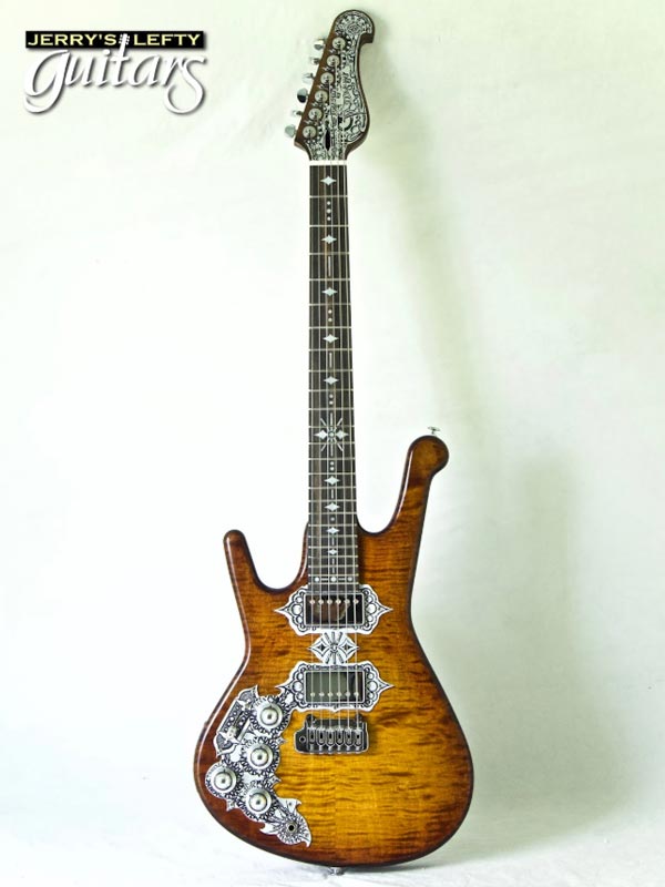 for sale left hand guitar new electric Teye Gypsy Queen Woody Amber Burst Front view