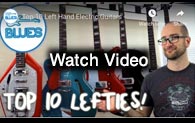 Top 10 left handed guitars video by Shane Diiorio in Jerry's shop