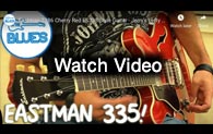 Video Eastman T386 ES335 Cherry Red left handed guitar from Jerry's Lefty Guitars