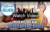 Video Teye Super Coyote Trans Orange left handed guitar from Jerry's Lefty Guitars