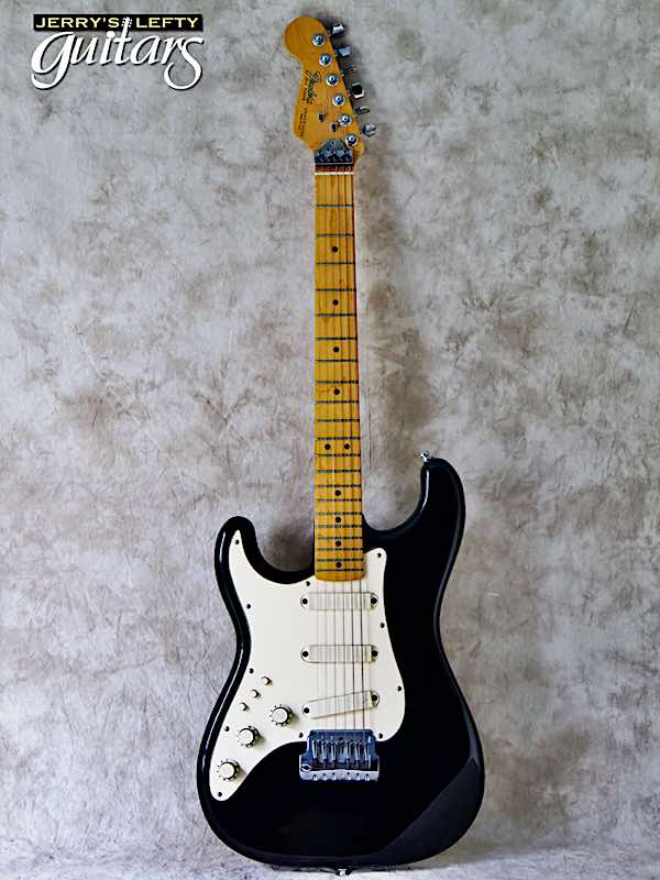 sale guitar for lefthanders used 1983 Fender Vintage Elite Stratocaster in Black No.356 Front View