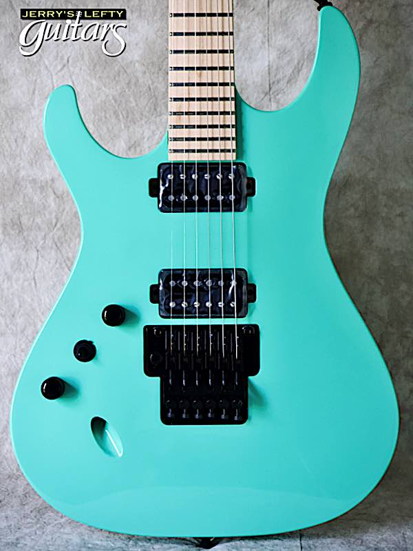 for sale left hand guitar Vola Luna FR MF Surf Green No.405 Close-up view