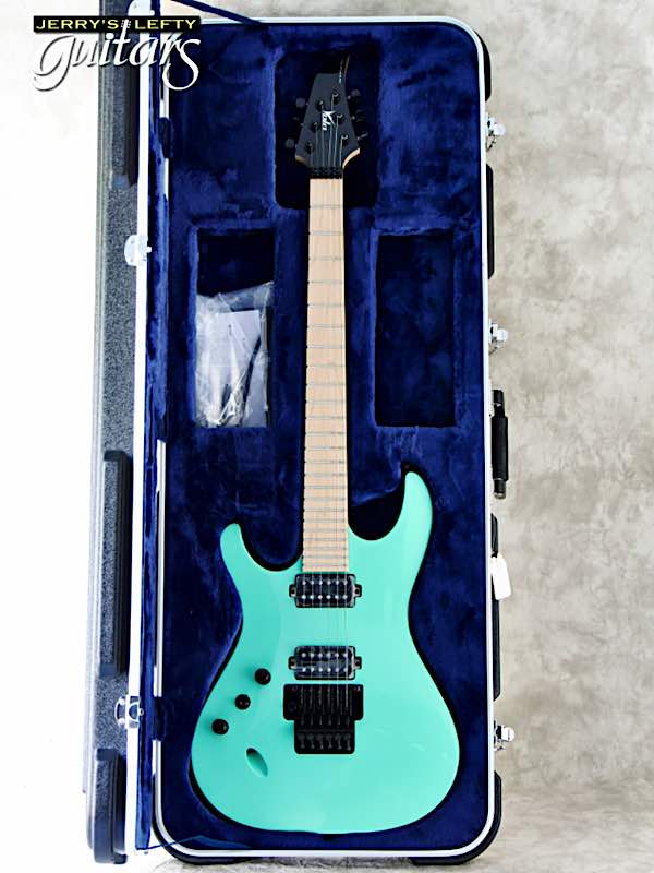 for sale left hand guitar Vola Luna FR MF Surf Green No.405 Case view