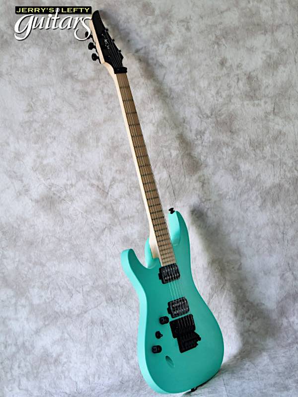 for sale left hand guitar Vola Luna FR MF Surf Green No.405 Side view